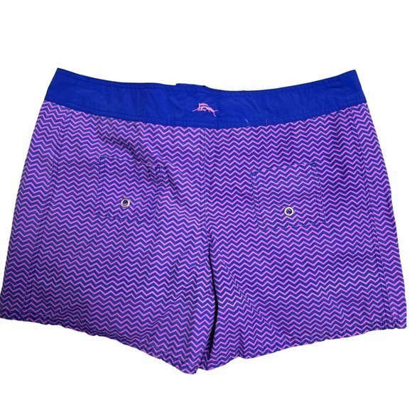 Tommy Bahama Mens Size XL Blue Pink Chevron Print Swim Trunks - Picture 9 of 9